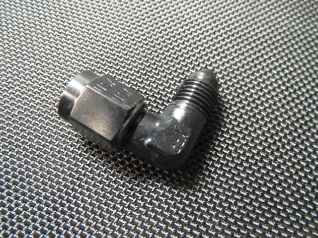 (image for) -8 90º Female Swivel to Male AN - Aluminum - Black Anodized